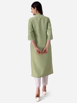 Seamore Cotton Slub Pista Printed For Women Stitched Kurta Set 6
