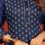 Seamore Cotton Blend Blue Printed For Women Stitched Kurta Set
