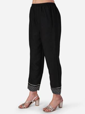 Seamore Cotton Blend Black Embroidery For Women Stitched Kurta Set 7