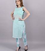 Seamore Georgate Sky Blue Plain For Women Stitched Kurta Set