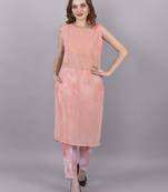 Seamore Georgate Pink Plain For Women Stitched Kurta Set