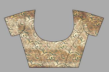 Green Woven Banarasi silk blend Saree With Blouse 2