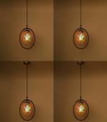 Glass Pendant Hanging Ceiling Lamp With Stylish Metal Round Fitting -A6