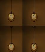 Glass Pendant Hanging Ceiling Lamp With Stylish Metal Round Fitting -A18