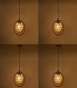 Glass Pendant Hanging Ceiling Lamp With Stylish Metal Round Fitting -A27