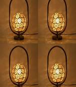 Stylish Design Oval Shape Color Table Lamp With Decorative Glass Shade