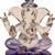 Pagri Ganesha Double Face Statue Showpiece For Home, Temple, Car Dashboard, Purple, Gold