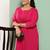 Pink embroidered cotton ethnic-kurtis