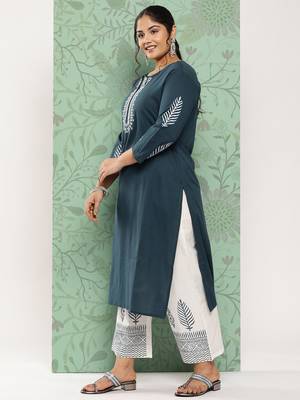 White plain cotton ethnic-kurtis 2
