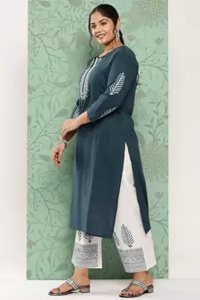 White plain cotton ethnic-kurtis