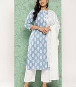 White embroidered cotton ethnic-kurtis