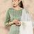 Green printed viscose rayon ethnic-kurtis