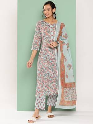 Blue printed cotton ethnic-kurtis 2