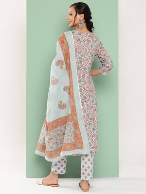 Blue printed cotton ethnic-kurtis 4
