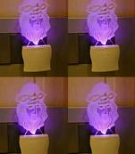 3D Illusion Jesus Wearing Spiky Crown LED Plug & Play Wall Lamp , Pack Of 4