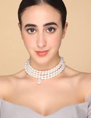 AQUASTREET White Gold Plated Choker Necklace 1