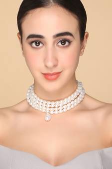 AQUASTREET White Gold Plated Choker Necklace