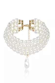 AQUASTREET White Gold Plated Choker Necklace