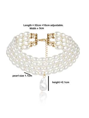 AQUASTREET White Gold Plated Choker Necklace 3
