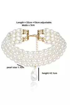 AQUASTREET White Gold Plated Choker Necklace