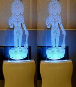 3D Illusion Blessing Shree Hanuman LED Plug & Play Wall Lamp, Pack Of 2