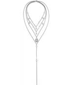 AQUASTREET Crystals & Stars Embellished Layered Y shaped Alloy Necklace For Women And Girls