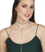AQUASTREET Silver Plated Tasselled Choker Necklace