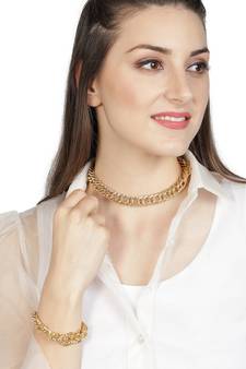 AQUASTREET Gold Plated Chain Link Jewellery Set