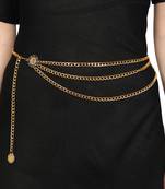 AQUASTREET Multi layered Golden Alloy Waist Chain Belt For Women And Teen Girls