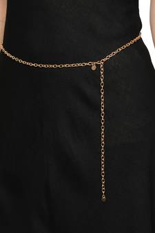 AQUASTREET Golden Tasseled Thin Metallic Waist Chain Belt For Women And Teen Girls