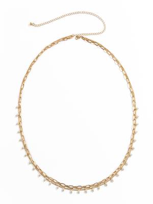 AQUASTREET Gold Plated  White Layered Waist Chain 2