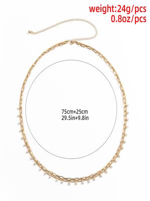AQUASTREET Gold Plated  White Layered Waist Chain 3