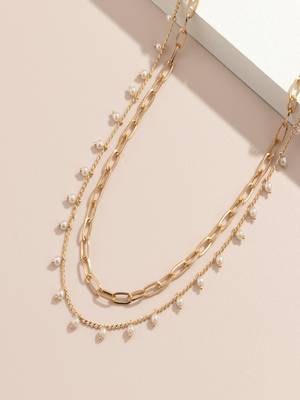 AQUASTREET Gold Plated  White Layered Waist Chain 4
