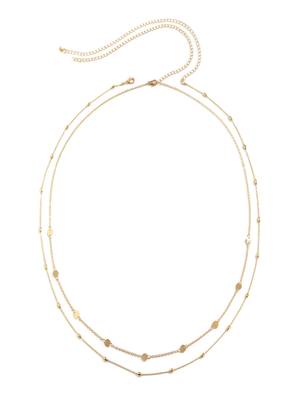 AQUASTREET Gold Toned Dual Strand Golden Alloy Waist Chain for Women 2