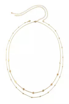 AQUASTREET Gold Toned Dual Strand Golden Alloy Waist Chain for Women
