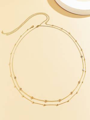 AQUASTREET Gold Toned Dual Strand Golden Alloy Waist Chain for Women 5