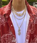 AQUASTREET Men Gold Toned Layered Necklace