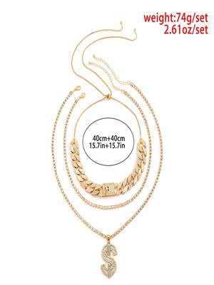 AQUASTREET Men Gold Toned Layered Necklace 4