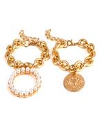 AQUASTREET Women 2 Gold Plated Charm Bracelets