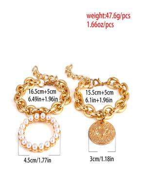AQUASTREET Women 2 Gold Plated Charm Bracelets 4