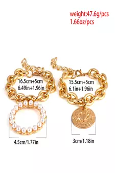 AQUASTREET Women 2 Gold Plated Charm Bracelets