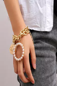 AQUASTREET Women 2 Gold Plated Charm Bracelets