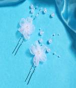 AQUASTREET Women White Set of 2 Embellished Hair Accessory Set