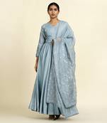 Dusty Blue Anarkali Set