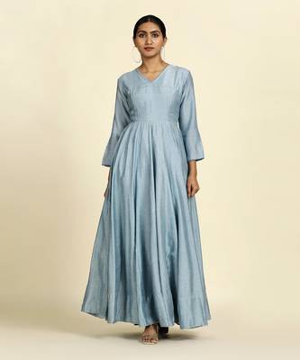 Dusty Blue Anarkali Set 2