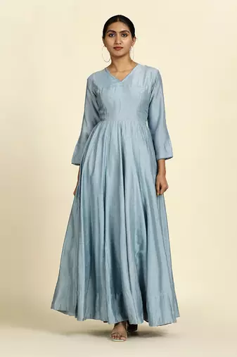 Dusty Blue Anarkali Set