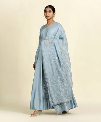 Dusty Blue Anarkali Set 3