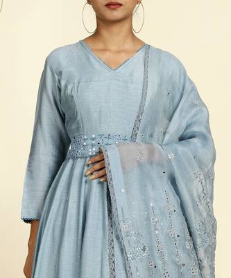 Dusty Blue Anarkali Set 5