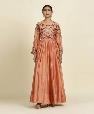 Peach Anarkali Set 2