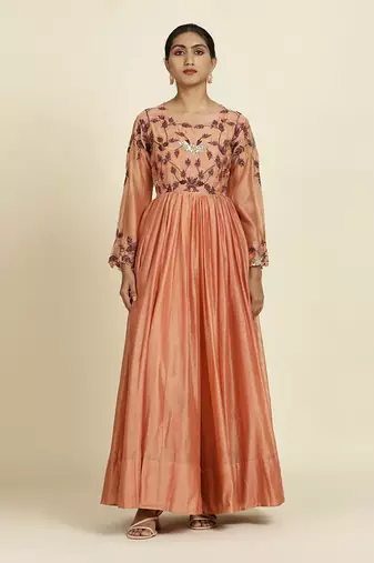 Peach Anarkali Set